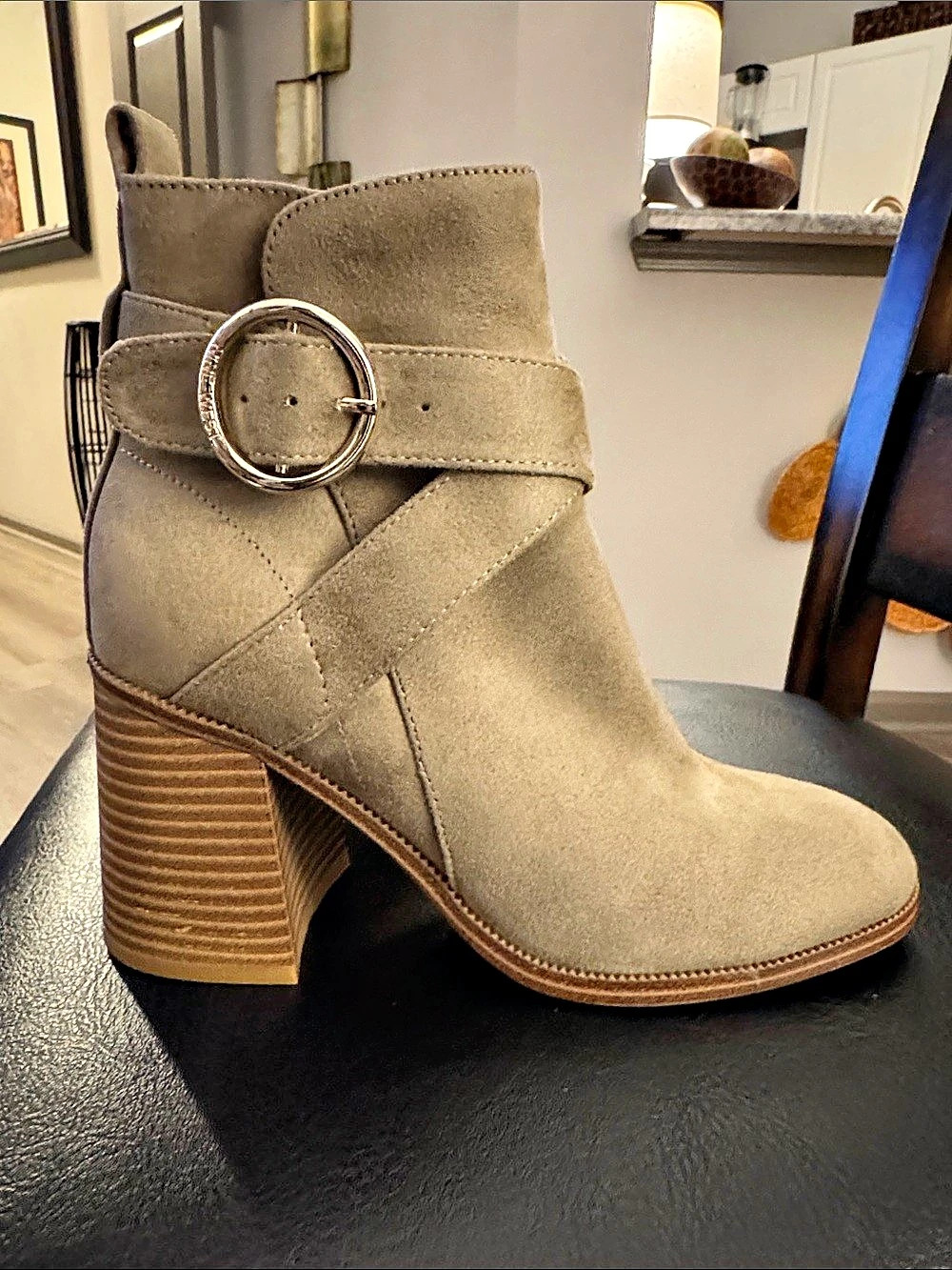 🔥Nine West Buckle Ankle Boots Brown & Beige US 5M🔥